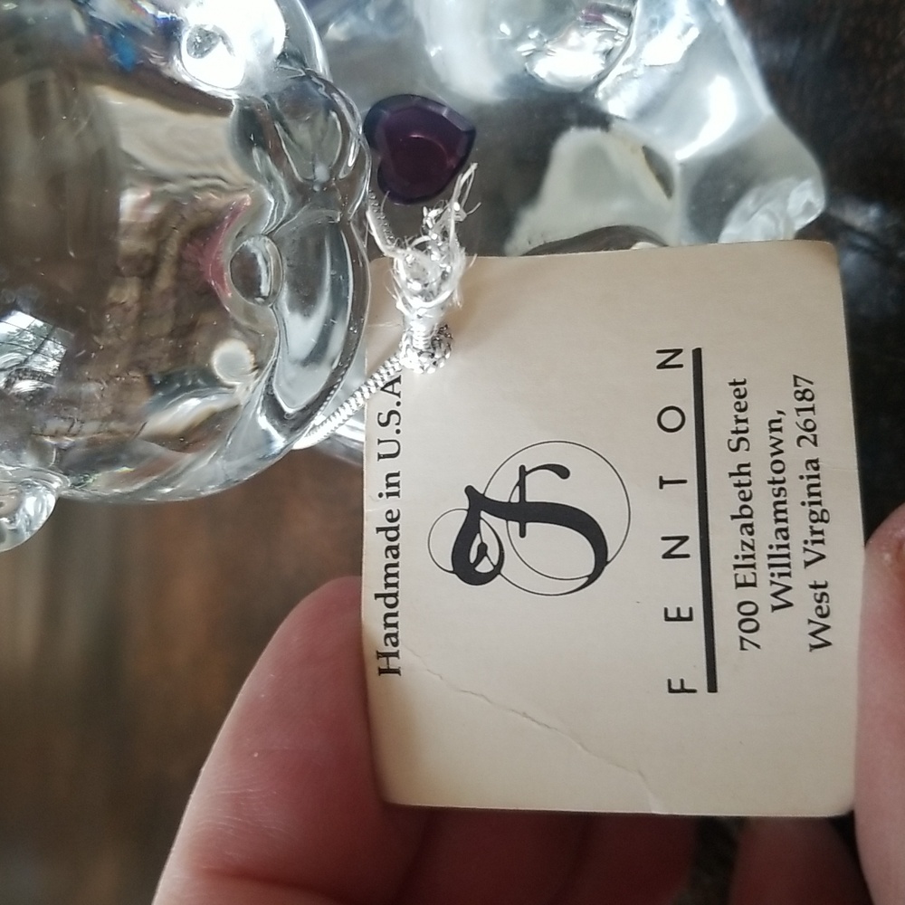 Vintage Fenton Art Glass Teddy Bear Figurine Crystal February Birthday Stone - Picture 6 of 11